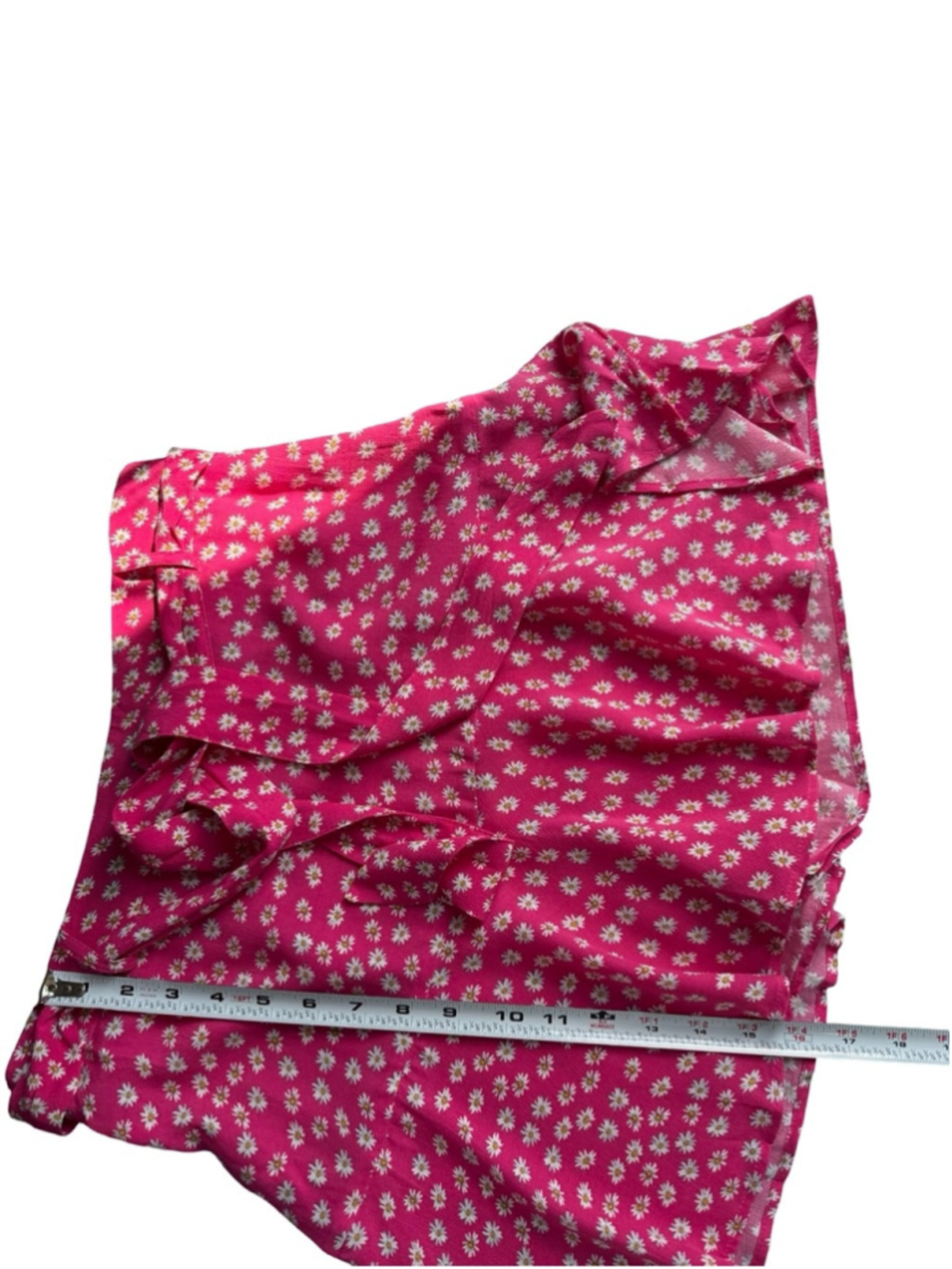 Zara Hot Pink Daisy Print Skort Size M Festival Cottagecore Coquette Feminine - Picture 8 of 13
